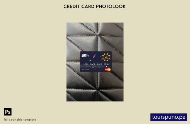 listo para imprimir plantilla frontal de aspecto fotográfico de mastercard de  6